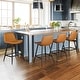 preview thumbnail 103 of 103, LUE BONA Modern Industrial Counter Stools Faux Leather Upholstered Counter Height Bar tools with Back Set of 4 - Whiskey Brown-24 in. - Counter Height