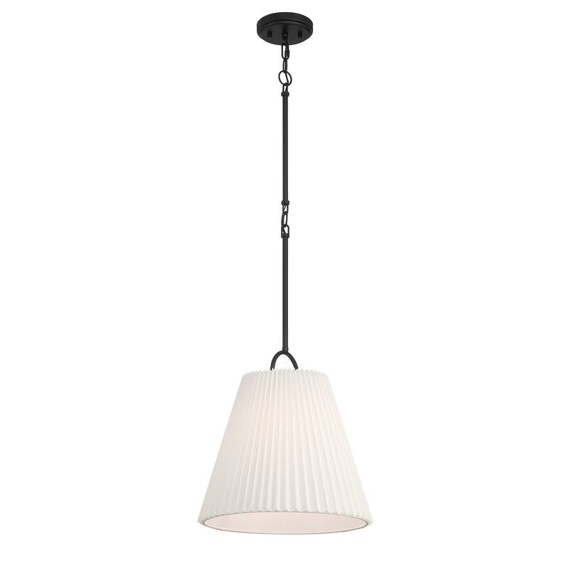 Bellevue SHP11891 15" Wide Pendant with Knife-Pleated Fabric Shade