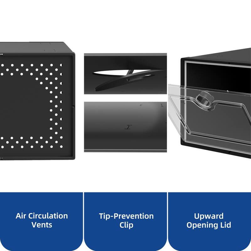 Moasis Shoe Organizer Box, 12/18/24 PCS Medium/ Large Shoe Storage Stackable Shoe Box Rack Containers Drawers