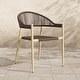 preview thumbnail 21 of 32, Furniture of America Holcomb Modern Wicker Rope Curved Patio Dining Arm Chair Walnut/Natural Tone-Set of 2