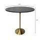 preview thumbnail 7 of 21, LeisureMod Verve 48" Round Bar Dining Table with Sintered Stone TableTop and Brushed Gold Base for Kitchen & Dining Room