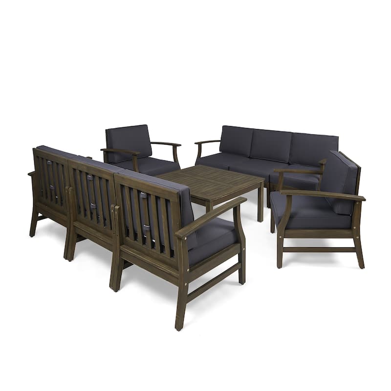 Perla Outdoor Acacia Wood 9-piece Sofa Set by Christopher Knight Home