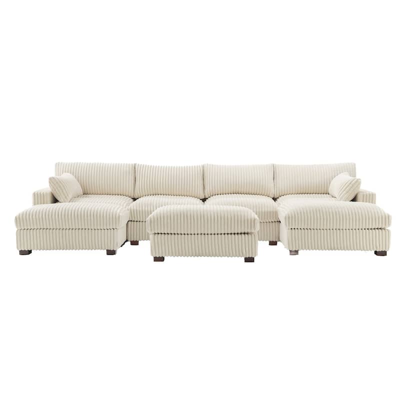 6-Piece 118.4"W Plush Oversized Modular Sectional Sofa Set