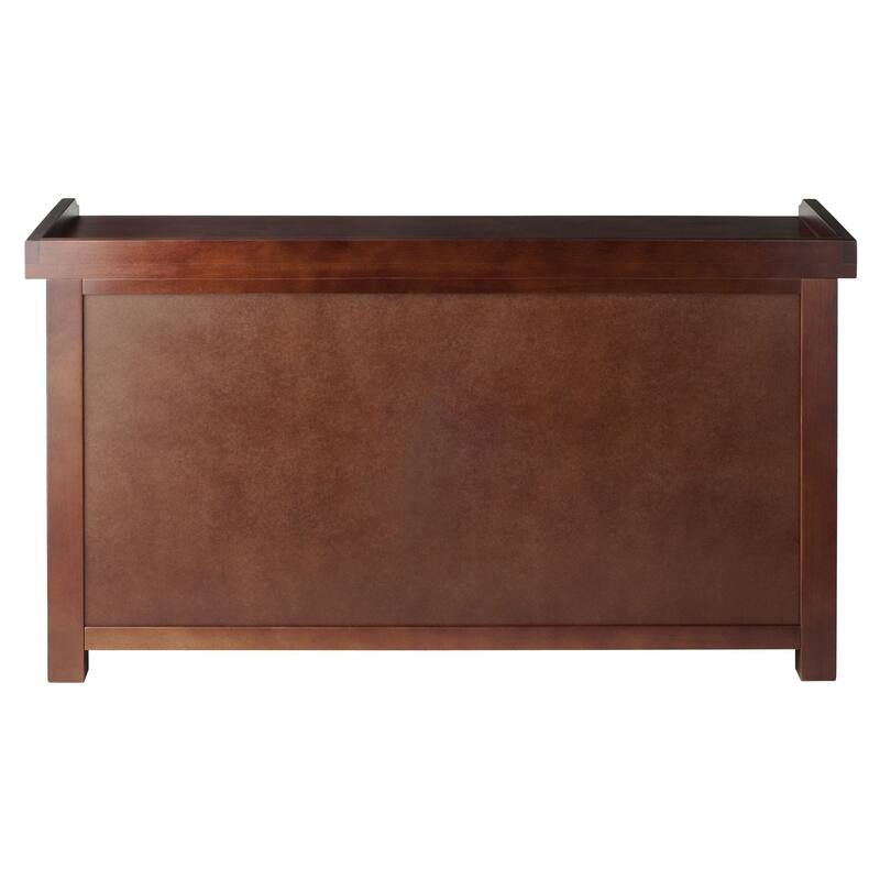 4 Pc Storage Bench with 3 Foldable Woven Baskets - 40" - Walnut Brown