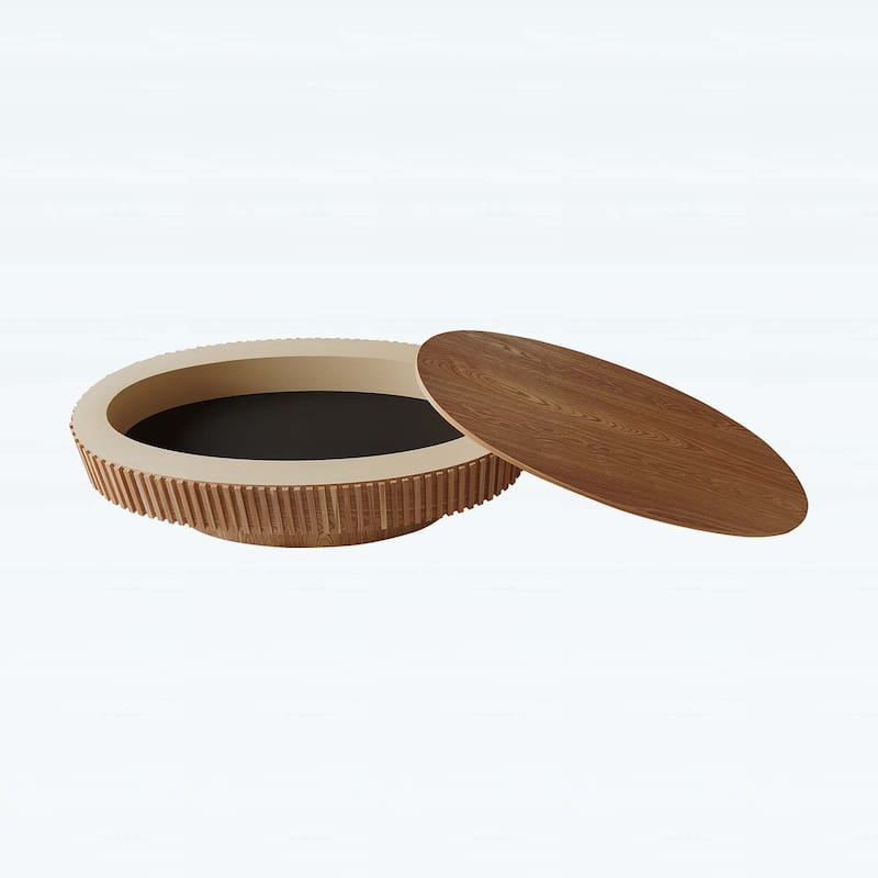 47 Inch Oval Coffee Table with Storage