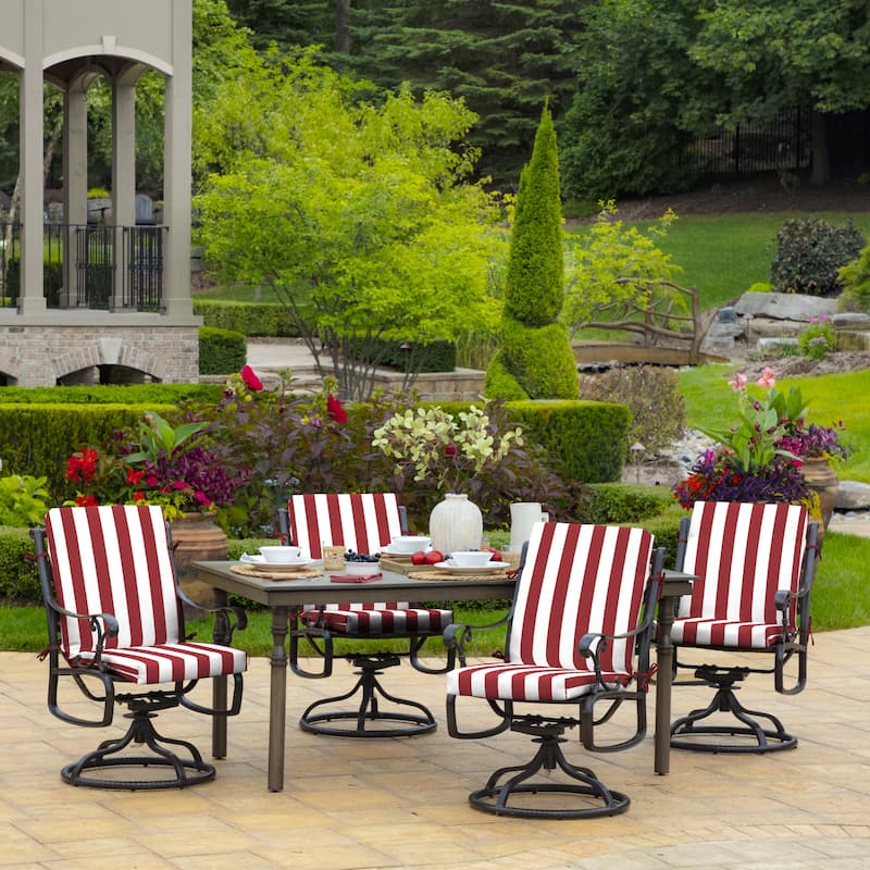 ARDEN Outdoor Cabana Stripe 44 x 20 in. High Back Dining Chair Cushion