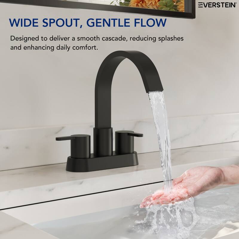 Double Handles 4 inche Centerset Bathroom Sink Faucet