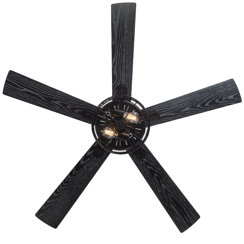 Roisin River of Goods Black 52 in. Ceiling Fan With 2 LED Lights - 52" x 52" x 13.75"/18.75"