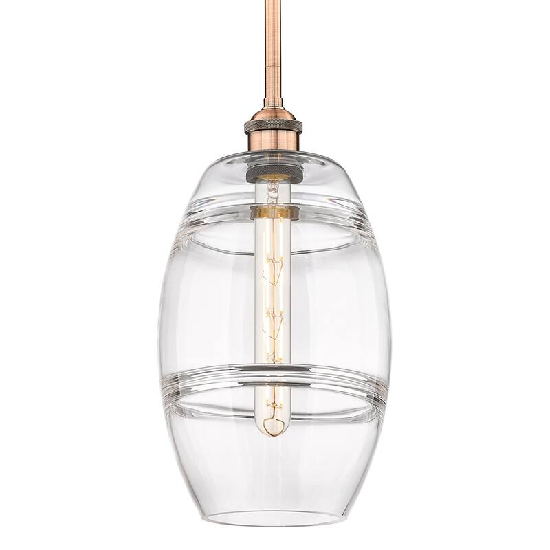 Innovations Lighting 616-1S 9 8 Vaz Pendant Vaz 8" Wide Mini Pendant - Antique Copper / Clear