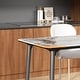 preview thumbnail 26 of 25, 55” Rectangular Kitchen Dining Table Sintered Stone Tempered Glass Top with Metal Frame Table