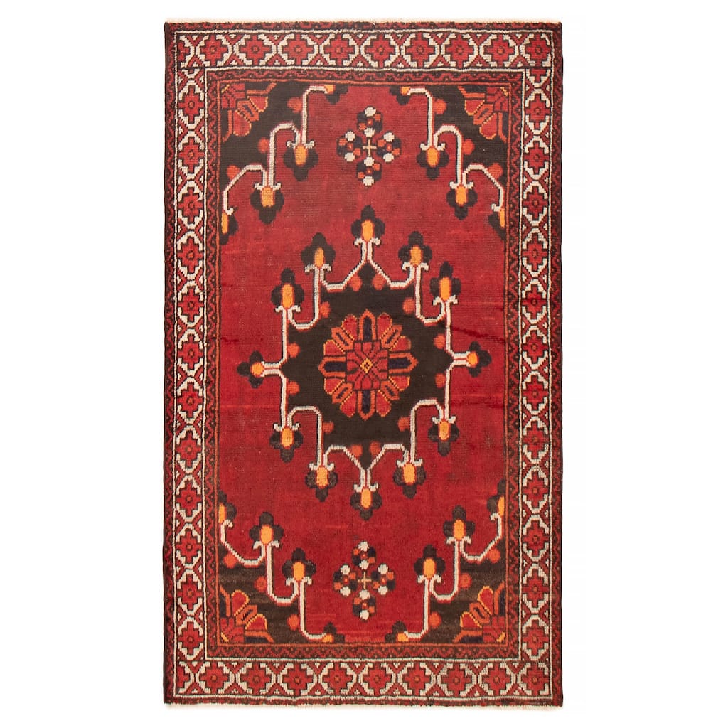 ECARPETGALLERY Hand-knotted Andelz Dark Red Wool Rug - 3'9 x 6'4