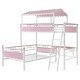preview thumbnail 1 of 1, Alexia Pink and White Twin Over Twin Workstation Bunk Bed