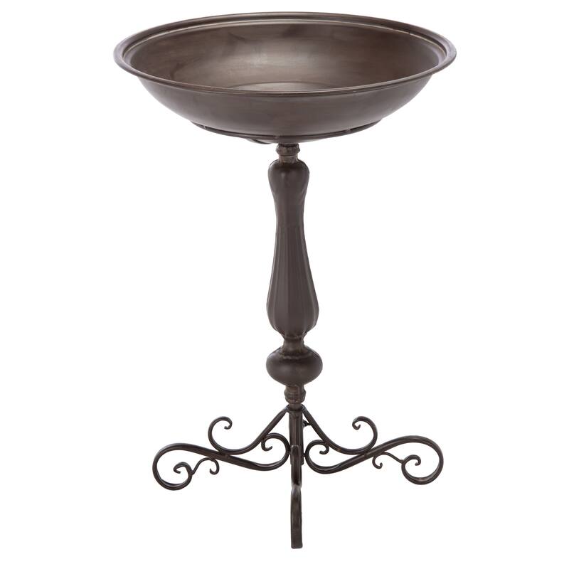 SAFAVIEH Outdoor Brisa Victorian Scroll Iron Bird Bath - 19" W x 19" D x 27" H - 19"W x 19"D x 27"H