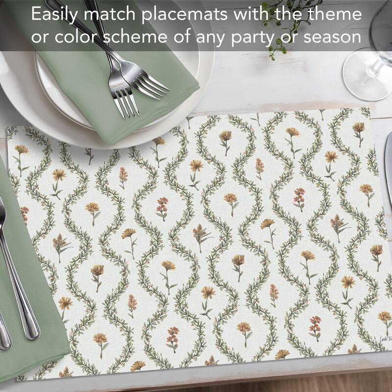 Garden Lattice 24 Sheet Reusable Premium Paper Stock Placemats in Resealable Storage Bag Made in The USA 17" x 11"