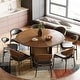 preview thumbnail 6 of 5, 59.05"W Round Wooden Dining Table Modern Mid-Century Style