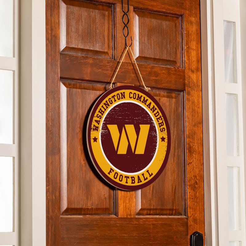 Washington Commanders Wooden Door Decor Wall Sign - Multi-Color