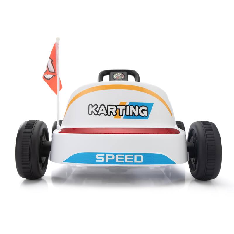 12V Kids Ride-On Go Kart with LED Lights, Bluetooth Music, Pedal Control and Parental Remote Control, For 3-8 Years Old