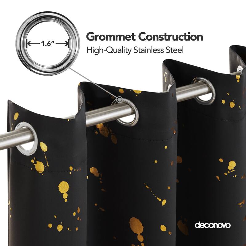 Deconovo Gold Spot Curtain Panel Pair (2 Panel)