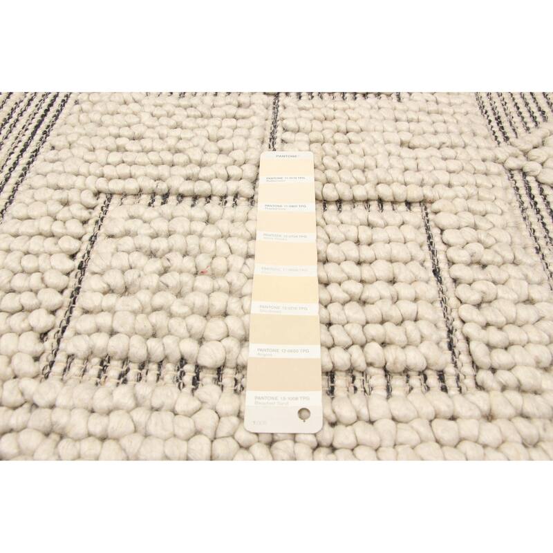 ECARPETGALLERY Braid weave Sienna Cream Wool Rug - 5'0 x 4'10