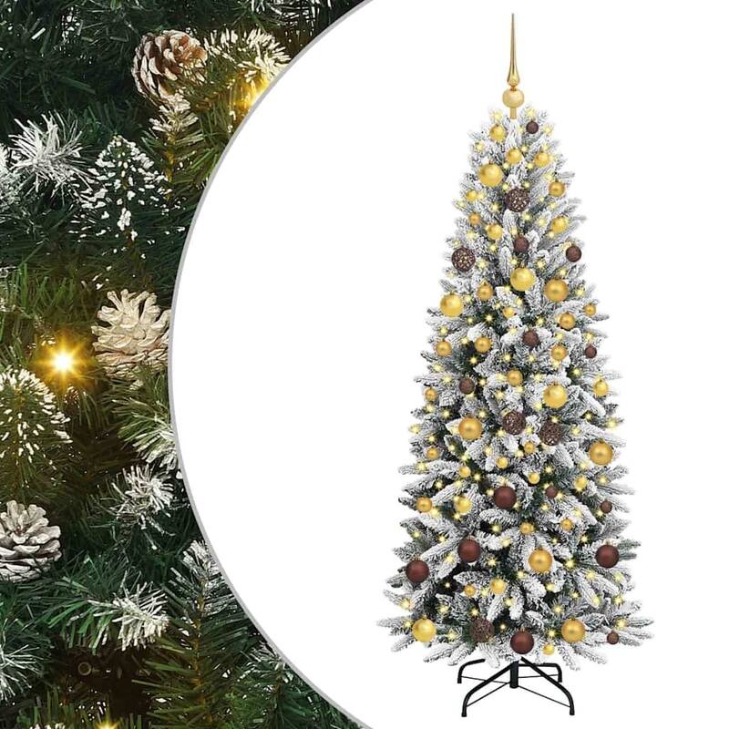 vidaXL Artificial Christmas Tree with 300 LEDs White 73 x 73 x 180 cm - 73 x 73 x 180