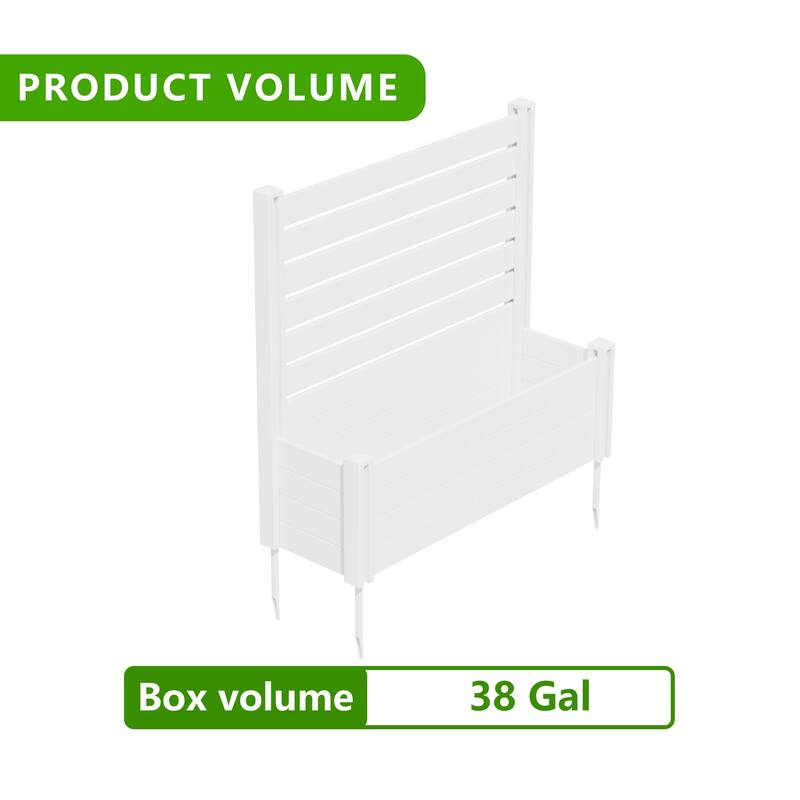 Outdoor PVC Privacy Raised Garden Bed Panels Planter Box With Ground Stakes