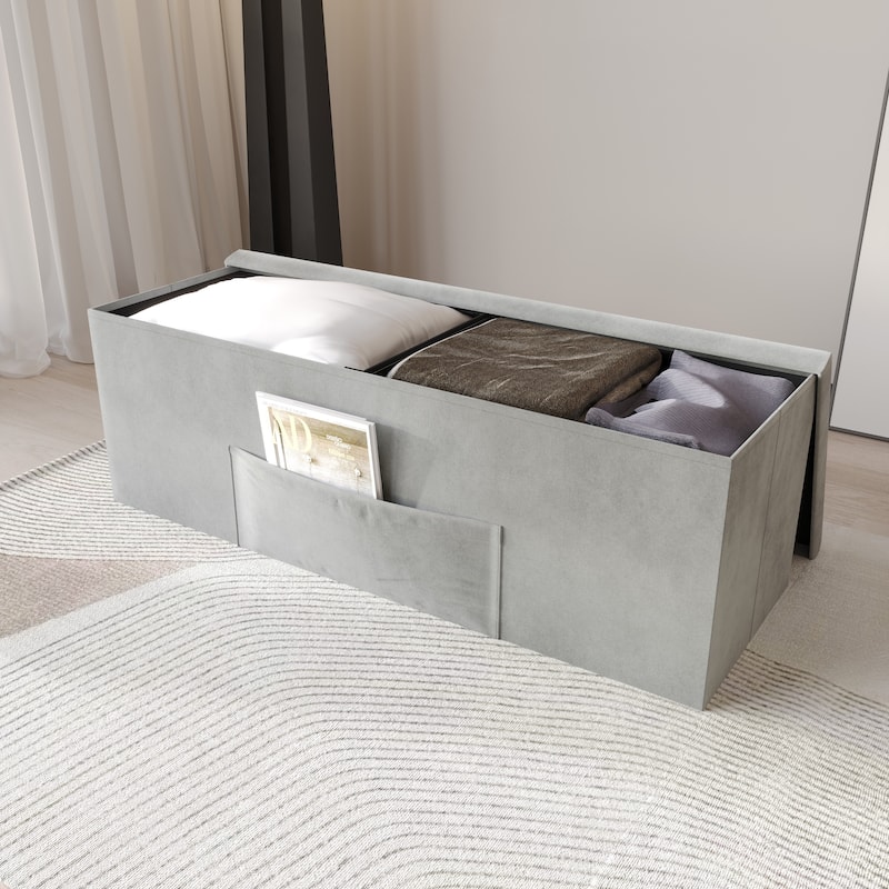 Chico Tufted Upholstered Folding Storage Bench