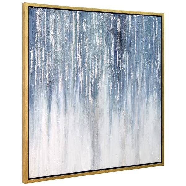 Frozen Rain Textured Metallic Hand Painted Framed Wall Art By Martin Edwards Overstock 33290484