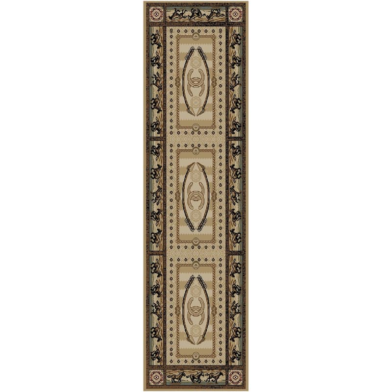 American Destination Cheyenne Western Horse Area Rug