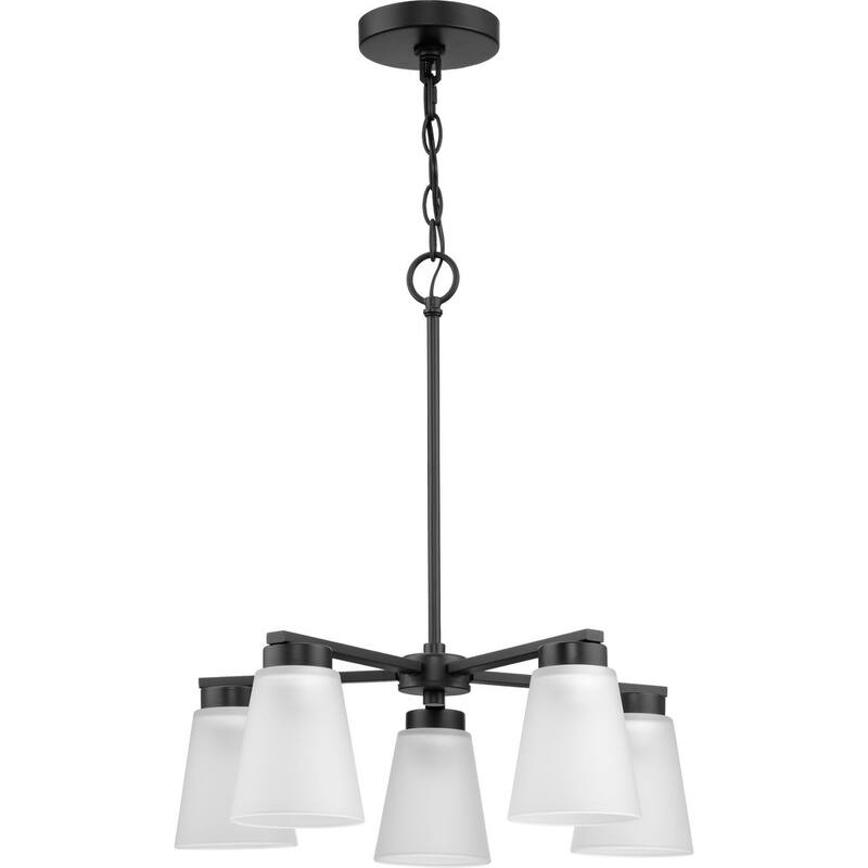 Tanner Collection Five-Light Matte Black Transitional Chandelier - 20.5 in x 20.5 in x 21.5 in