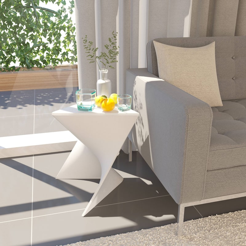 LeisureMod Randolph Modern Side Table - Grey - 15.5 x 17 x 17