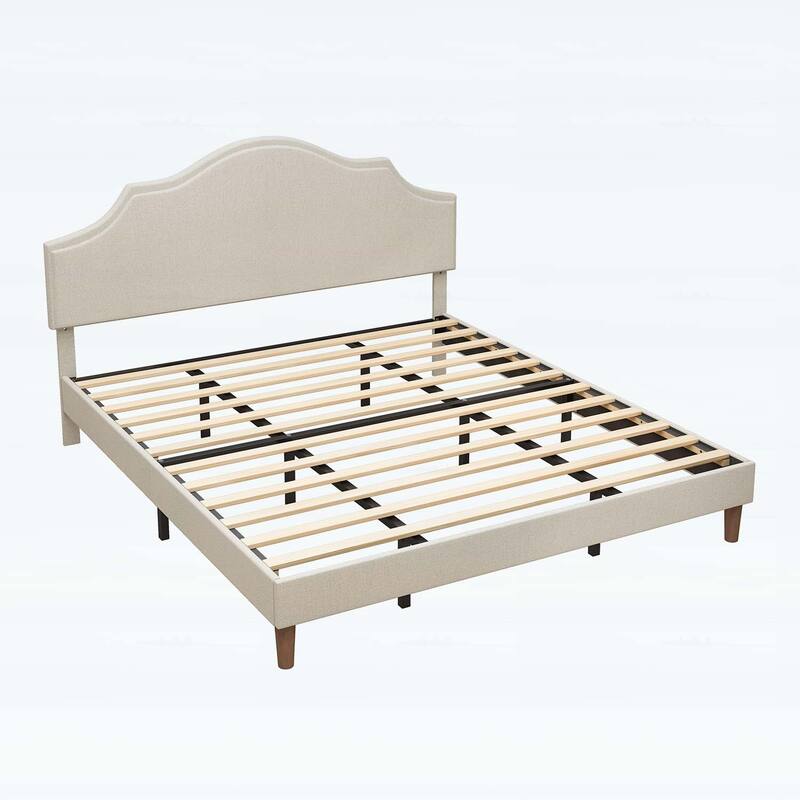 Sleek Platform Bed with Adjustable Headboard for Apartments,Guest rooms