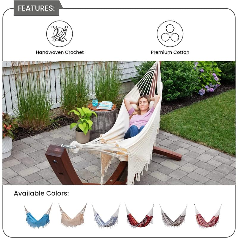 Brazilian Patio Hammock Cotton Outdoor Swing Chair