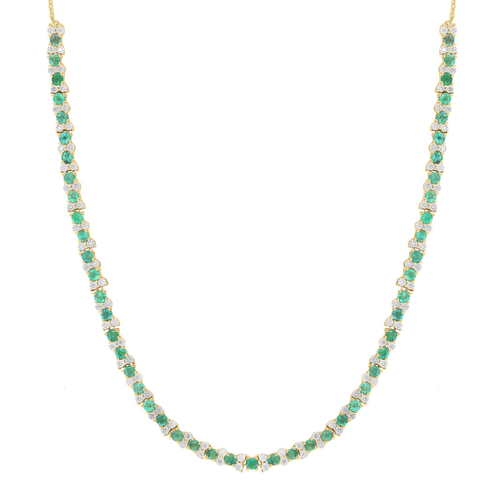 EFFY 14K Yellow Gold Over Sterling Silver Emerald Necklace