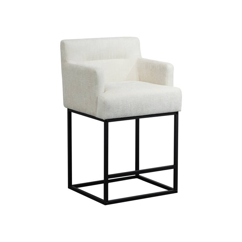 House Hold Counter Height Bar Stools Set of 2,Modern Square PU Bar Stool
