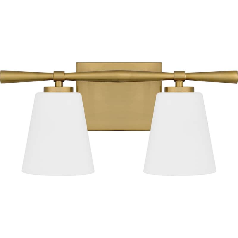 Brindley Two Light Bath - Aged Brass