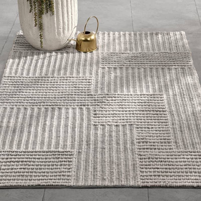 Villa by Classic Home Clayton Recycled Fabric Accent Rug - 9x12 - Grey