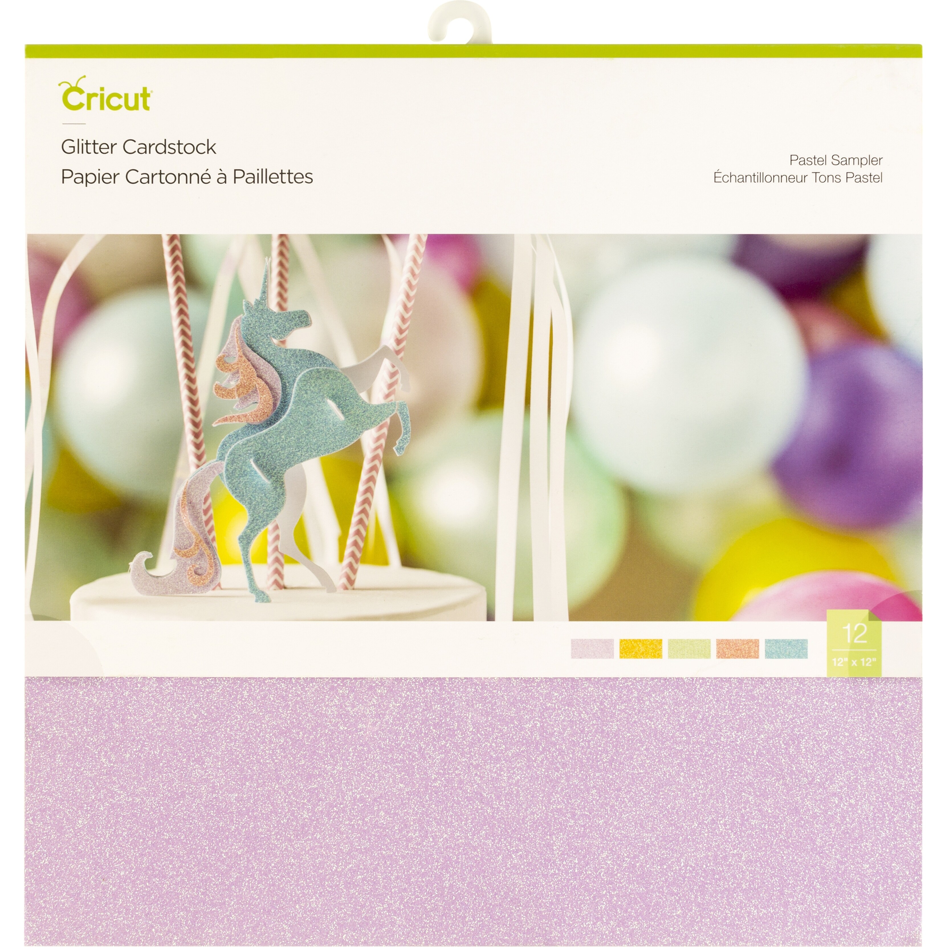 Cricut Glitter Cardstock 12 x 12 Pastel Sampler 10 Sheets 5
