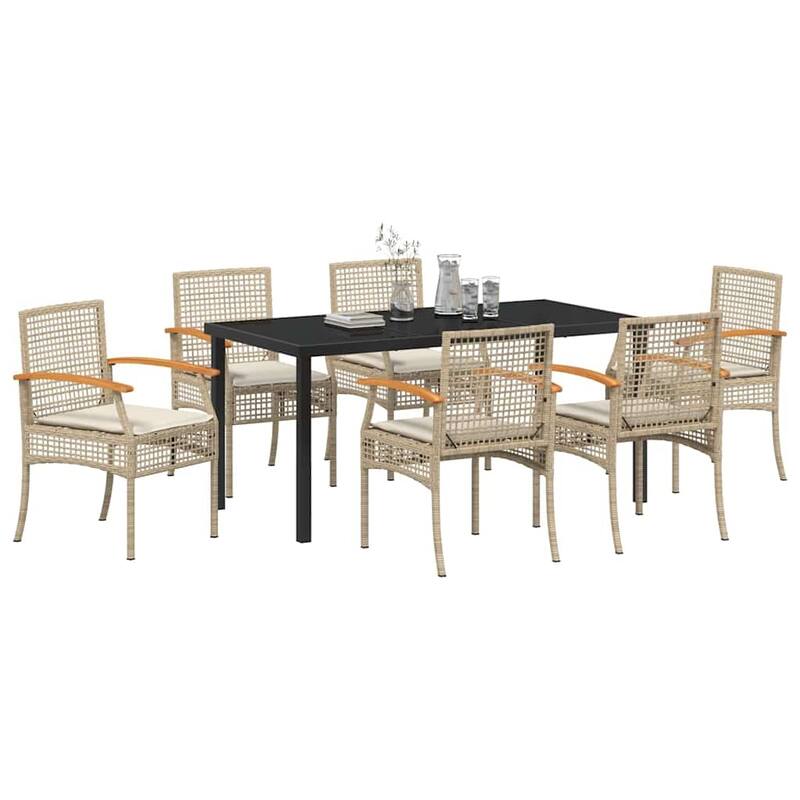 vidaXL Garden Dining Set poly rattan