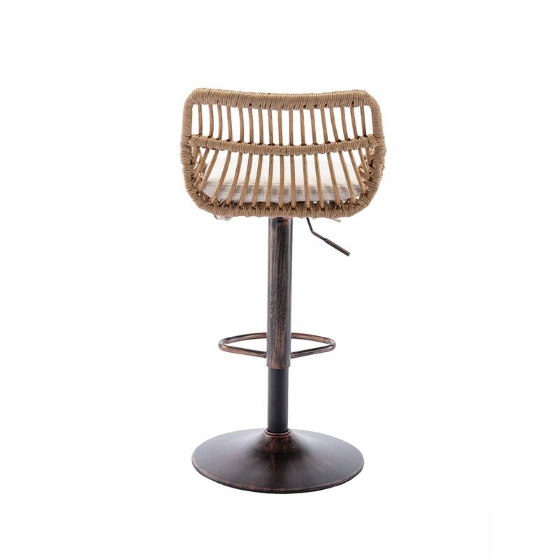 Modern Swivel Bar Stools Set Of 2 Adjustable Counter Height Chairs With Footrest For Kitchen