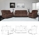 preview thumbnail 5 of 50, Modern 3-Piece Manual Reclining Living Room Sofa Set with Dropdown Table and Console