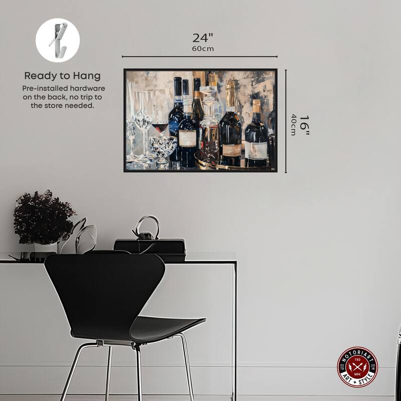Notoriart Bar Table Classics Framed Bar Cart Art For Men