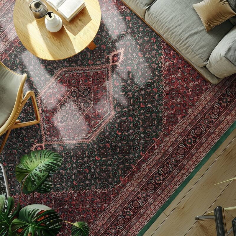 7'11''x10'10'' Hand Knotted Wool Emerald Taabriz Medallion Plush Pile Area Rug - 7' 11'' x 10' 10'' - 7' 11'' x 10' 10''