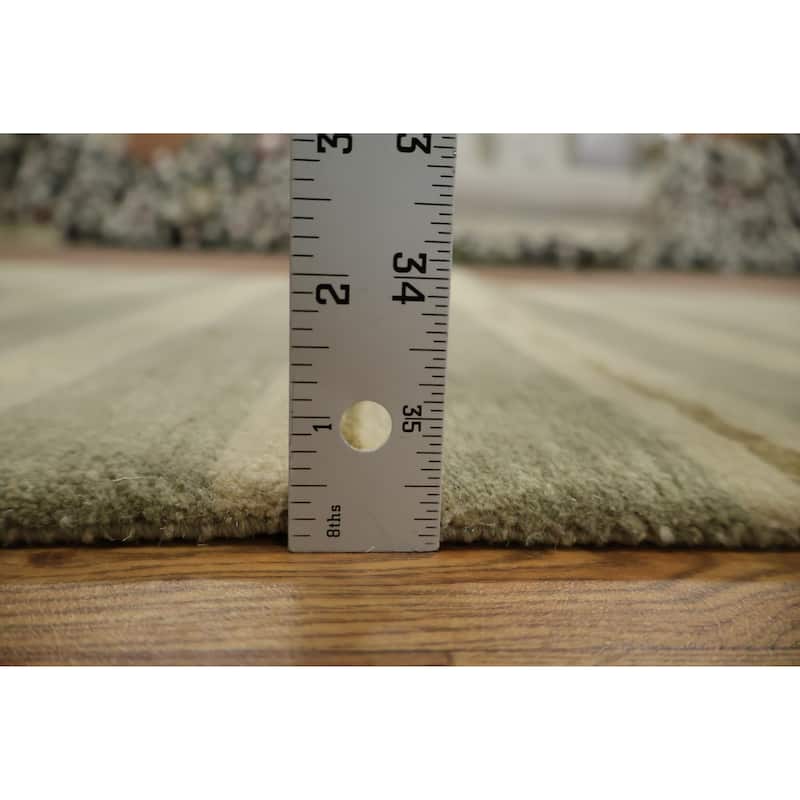 Hand Knotted Oriental 100% Wool Carpet Modern Abstract Multi-Colored Nepalese Area Rug - 5' 0'' X 3' 0''