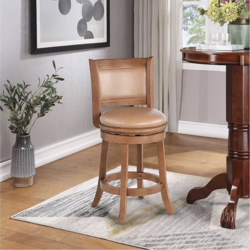 Augusta Wood Upholstered Swivel Counter Barstool