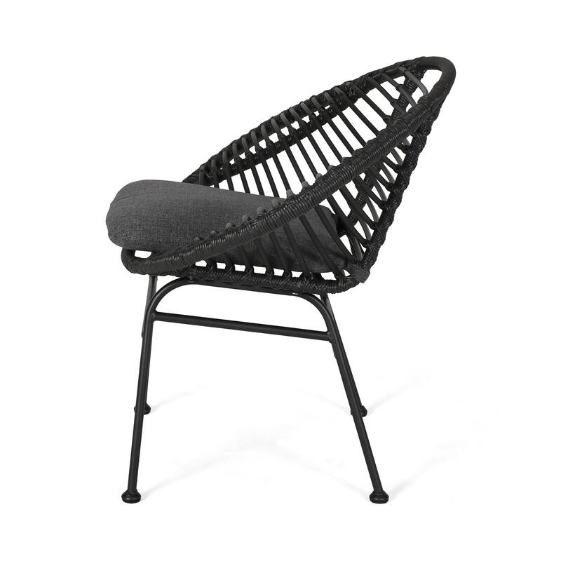 San Antonio Indoor Woven Faux Rattan Chairs with Cushions (Set of 2) by Christopher Knight Home