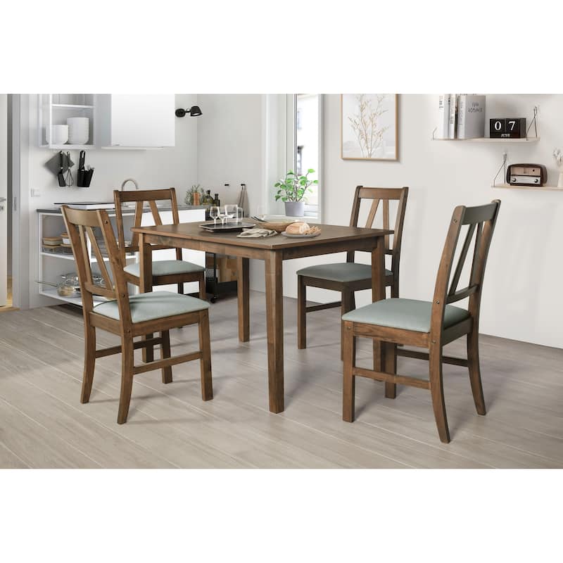 Dothan Counter Height Dining Set - 60053 Brown- Table and 4 Chairs - Brown / Grey