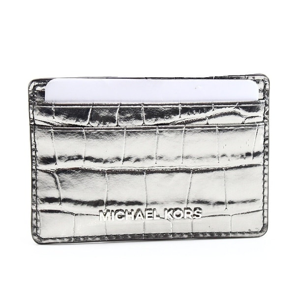 michael kors silver metallic wallet