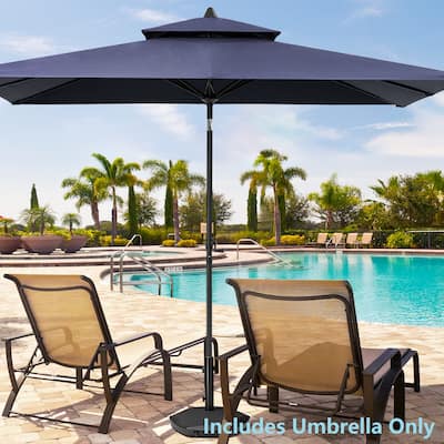 VredHom 10 x 6.5 Ft Double Top Market Patio Umbrella with Tilt-and-Crank