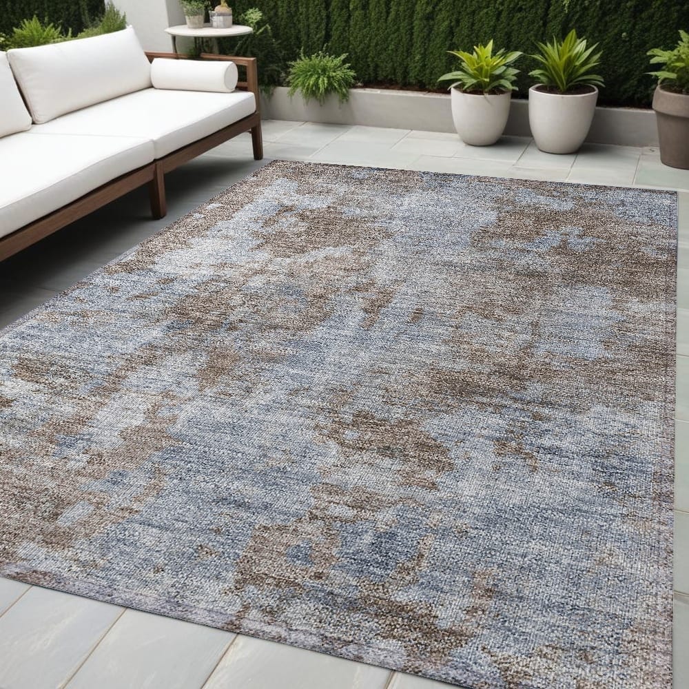 Anan Modern Art-Inspired Weather Resistant Versatile Elegance Outdoor Rug