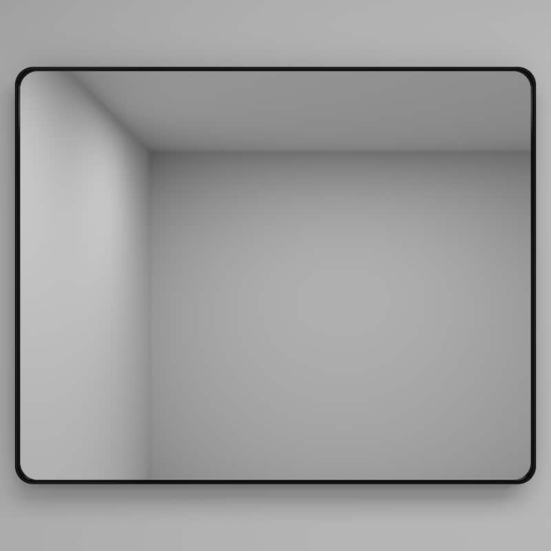 32 Inch Black Rectangular Mirror Metal Framed Mirror Vanity Mirror Dressing Mirror, for Bathroom, Living Room - 40